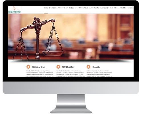 Desarrollo Web - Página Corporativa desarrollada en Wordpress para el Consejo de Graduados Sociales de Valencia